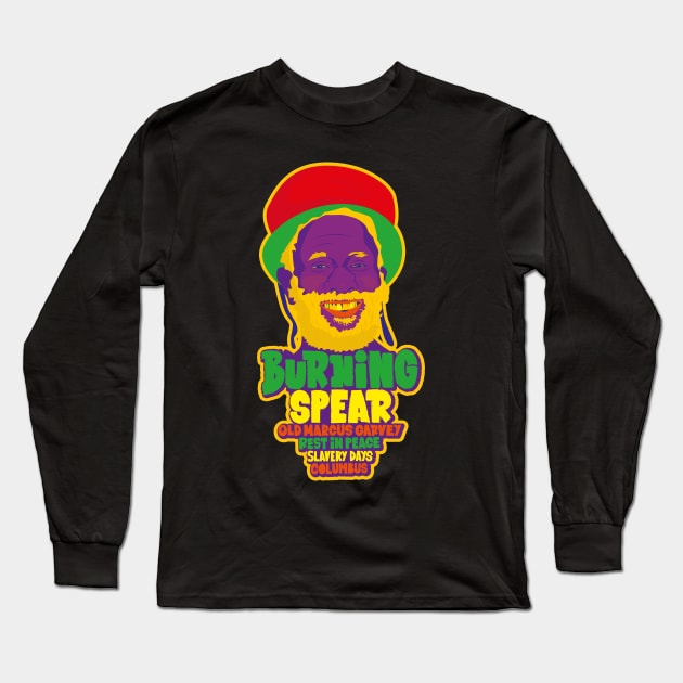 Burning Spear Reggae Tribute - Rasta Vibes Design Long Sleeve T-Shirt by Boogosh